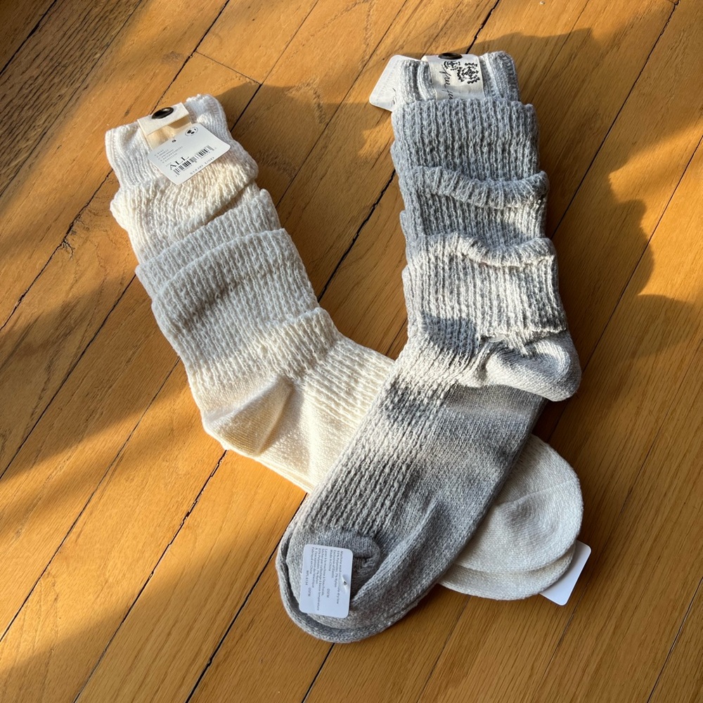 NWT 2 sets of free people staple slouch socks